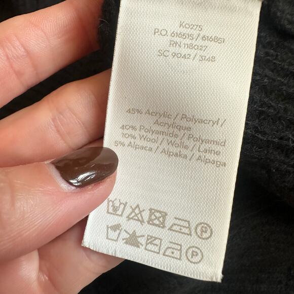 Boden Black, V-Neck, Jeweled Buttons, Wool/Alpaca Blend, Knit Cardigan- M - Picture 4 of 8